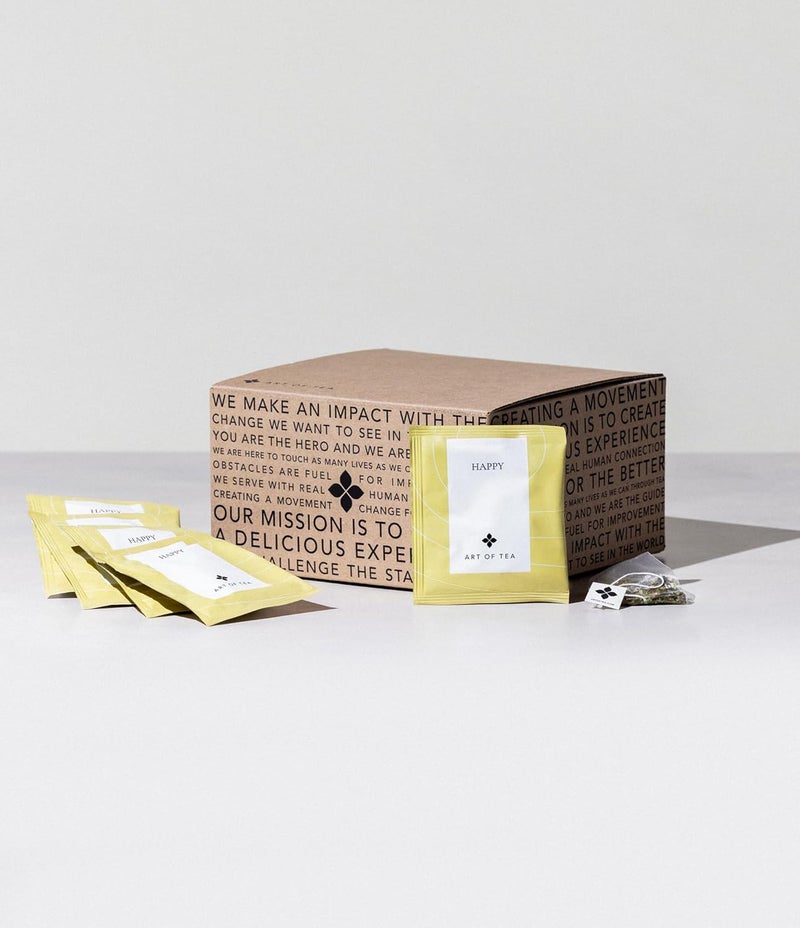 Art of Tea Organic Happy Tea - 50 Pyramid Sachets - Image 1